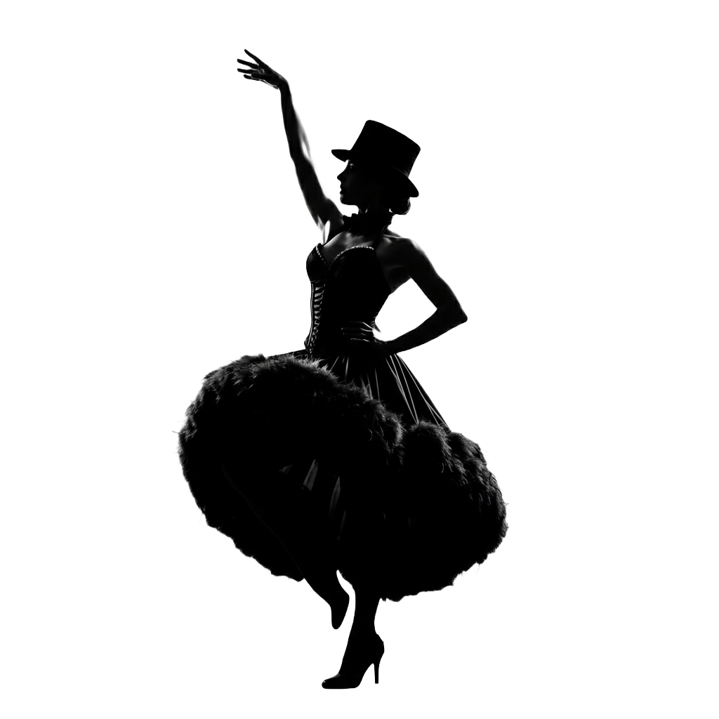 Silueta de mujer burlesque
